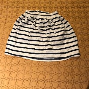 High waisted striped cotton skirt
